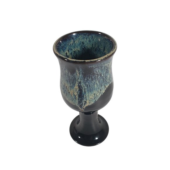 Stoneware Glazed Goblet McNeills 2013 Earthenware Chalice Signed Garrett - Picture 2 of 6